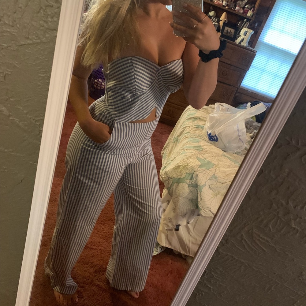 NWT striped jumpsuit